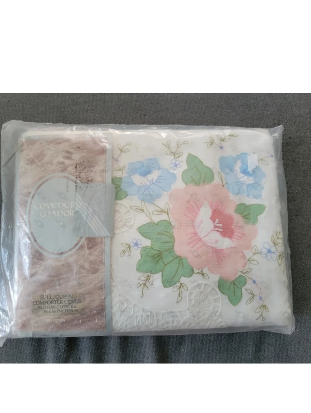 Vintage Coventry Manor Jcpenny Victorian Rose Eyelet Lace Queen Bedding Duvet